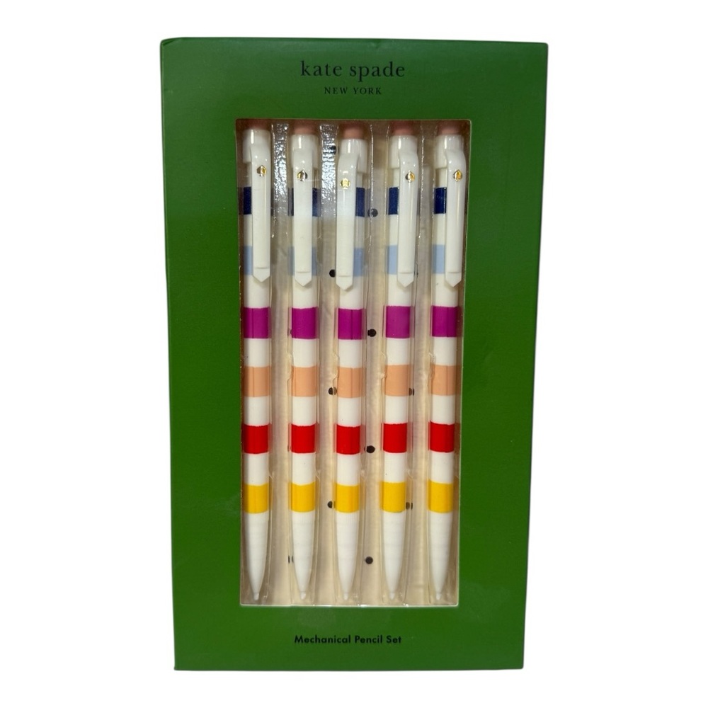 kate spade new york Candy Stripe Mechanical Pencil Set – 5 Pencils – NEW